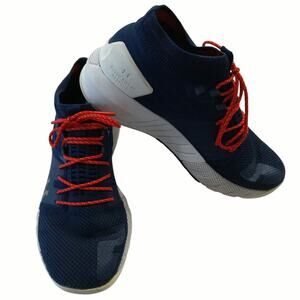 Under Armor project Rock 2 training athletic shoes size 7.5 women. Navy red wht